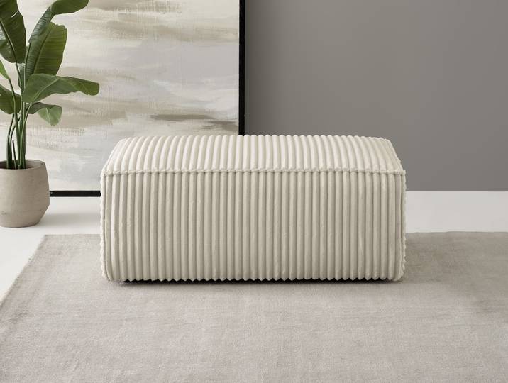 Hocker GOODPRODUCT FINNLEY Cord, Polsterhocker , beige (creme), B:102cm H:42cm T:69cm, Bezugstoff 100% PES ;Gramatur 400g/qm +/- 5%, Hocker, Hocker, passend zur Polster-Serie Finnley