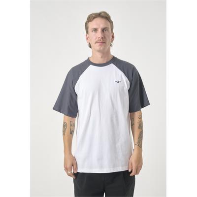 T-Shirt CLEPTOMANICX "Boxy Tee Ligull College", Herren, Gr. M, grau, 100% Baumwolle, bestickt, normal, Rundhals, Shirts T-Shirt, in lockerem Design