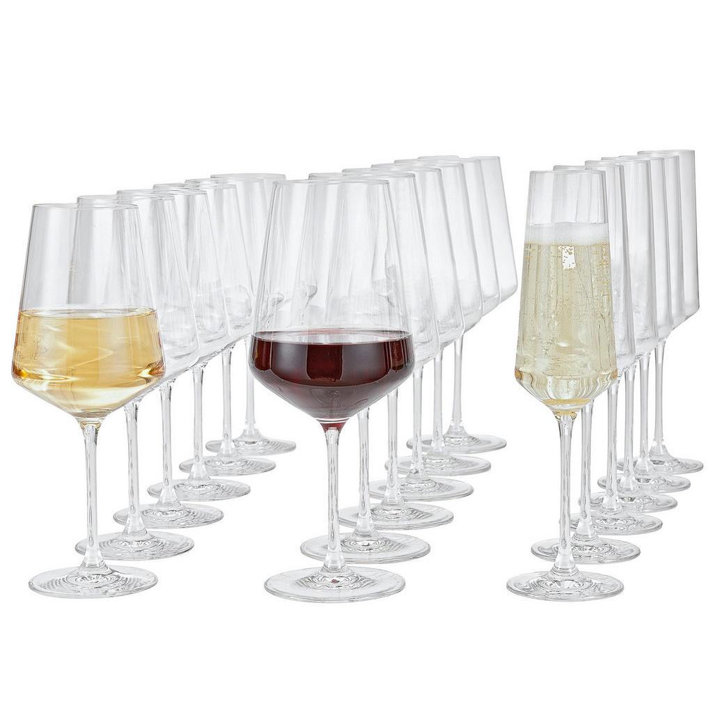 Leonardo Gläserset , Transparent , Glas , 18-teilig , Glas, Gläser-Sets