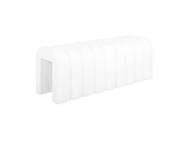 Banc. bout de lit blanc contemporain en tissu