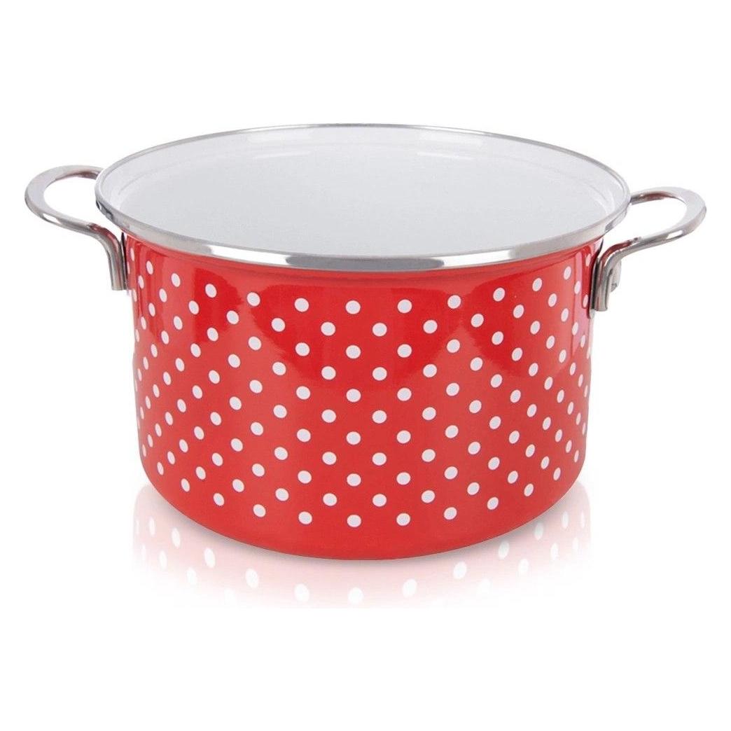 Emalia Pleszew Garnek Emaliowany 4 L ORION TECKA Czerwony 22 cm Indukcja Zmywarka (Kochtopf) (64593839)