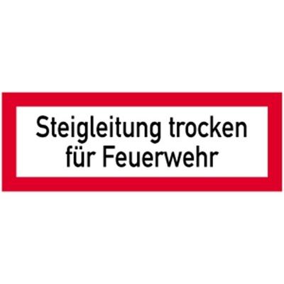 Schild Steigleitung trocken für Feuerwehr, Kunststoff, 297x105 mm