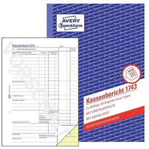 Zweckform Kassenbuch 1743 Kassenbericht, A5, Tagesabschluss, selbstdurchschreibend, 2x 40 Blatt