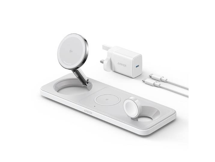 Anker MagGo-1 universele witte draadloze USB-oplader met ingebouwde snellading
