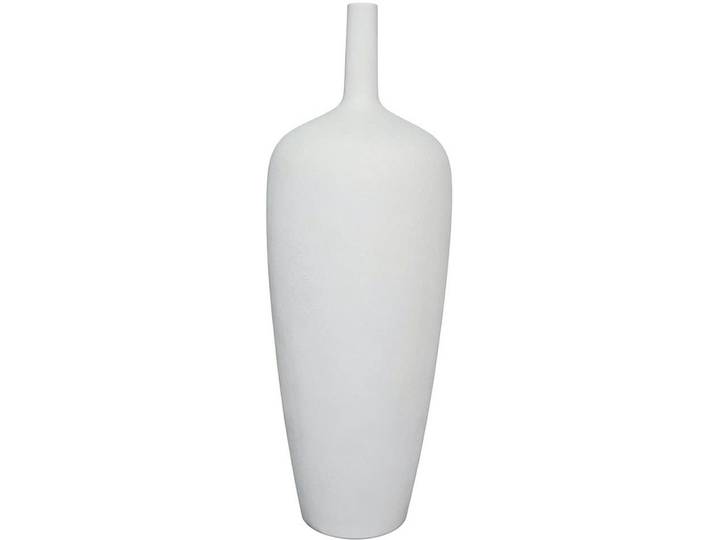 Ambia Home Vase, Weiß, Kunststoff, bauchig, 90 cm, handgemacht, zum Stellen, auch für frische Blumen geeignet, Dekoration, Vasen, Bodenvasen