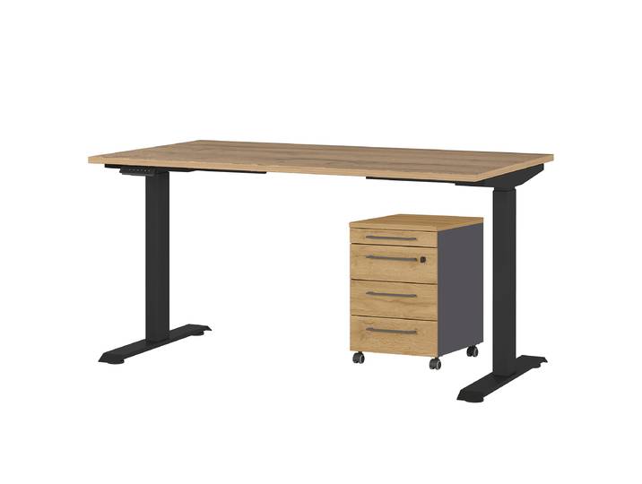 Ensemble de bureau Agenda - Type A 140cm Marron/Imitation chêne Grandson
