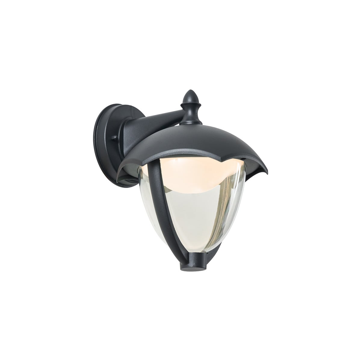 Qazqa Smart buiten wandlamp zwart met helder glas en LED IP54