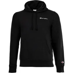 Champion Herren Hoodie - Hooded Sweatshirt, Pullover, kleines Logo, Kapuze, einfarbig Schwarz / M