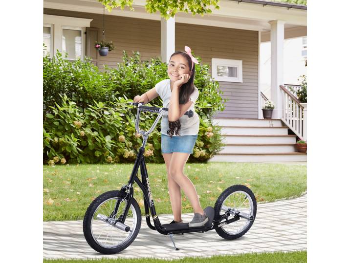 Trottinette HOMCOM Grandes Roues 41cm Acier Noir