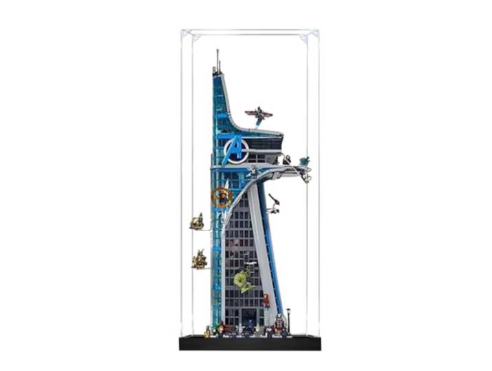 Acryl-Vitrine für Lego 76269 Avengers Tower Modell, 3 mm staubdichte Schaukasten, Vitrine kompatibel mit Lego 76269 (Modell nicht im Lieferumfang enthalten) (transparente Konstruktion, 3 mm)