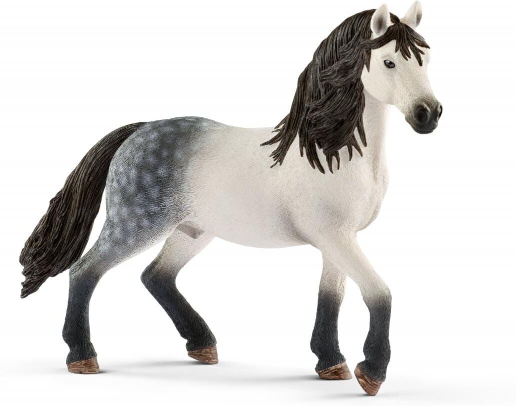 Schleich Andalusian Stallion Horse Figurine, 13.5 cm/11 cm, Detailed Horse Toy for Kids