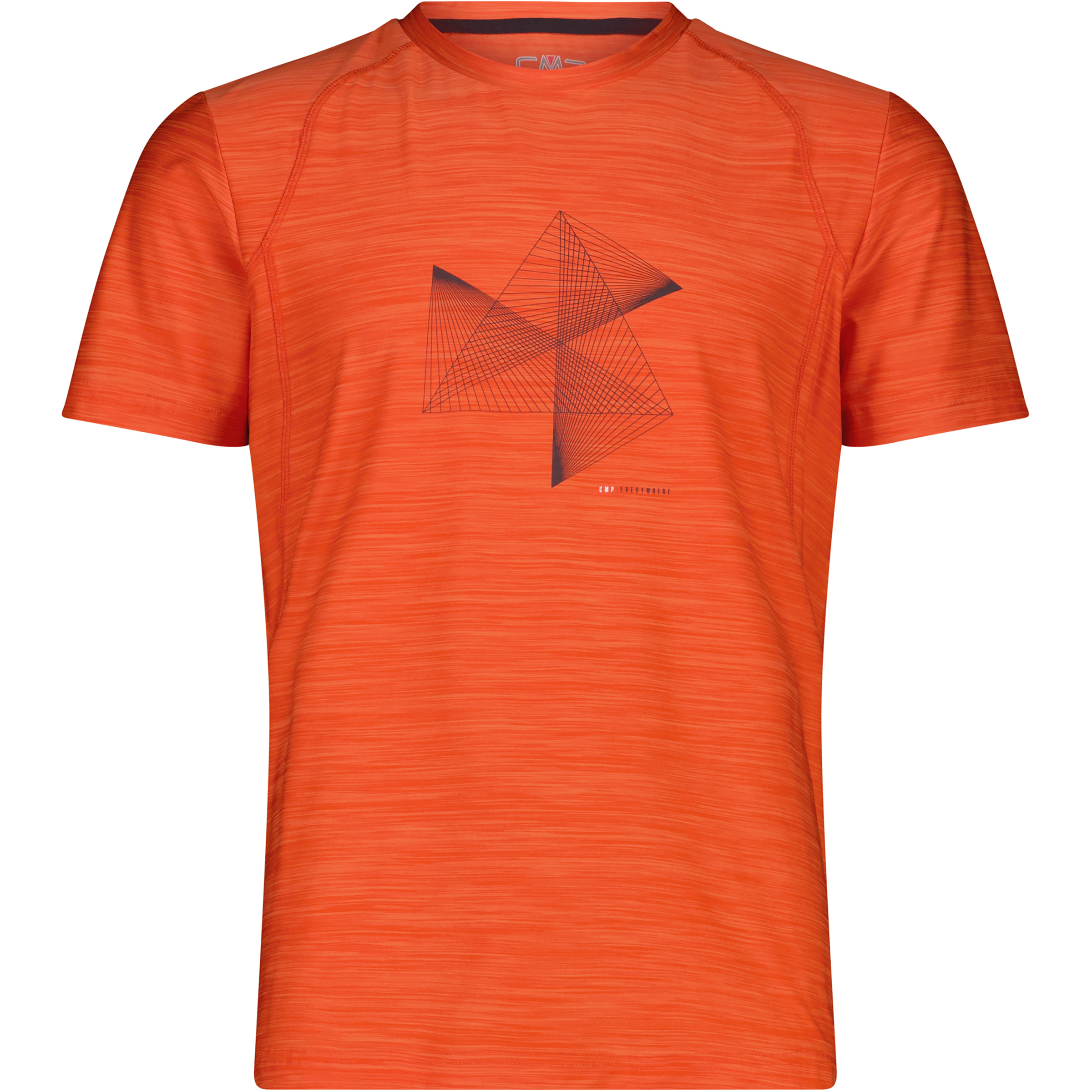 CMP Melange Print Herren T-Shirts orange Größe XL Trekking Elastisch