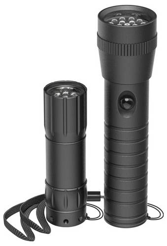 Hama LED-Taschenlampe FL-DUO , mit Batterien, Aluminium, 2er-Set 00228612 Taschenlampe