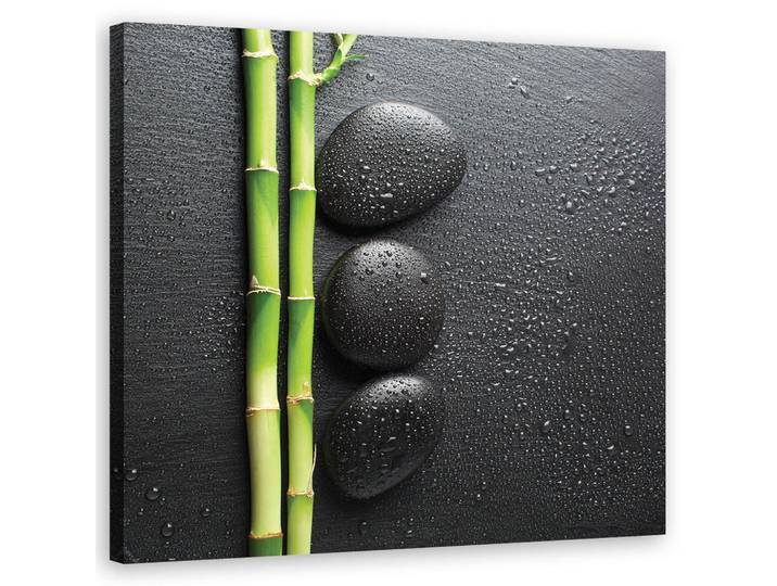 Feeby Wandbild bambus zen steine wellness, Schwarz, Floral, Rechteckig, 50x50 cm, Bilder & Rahmen, Bilder, Leinwandbilder