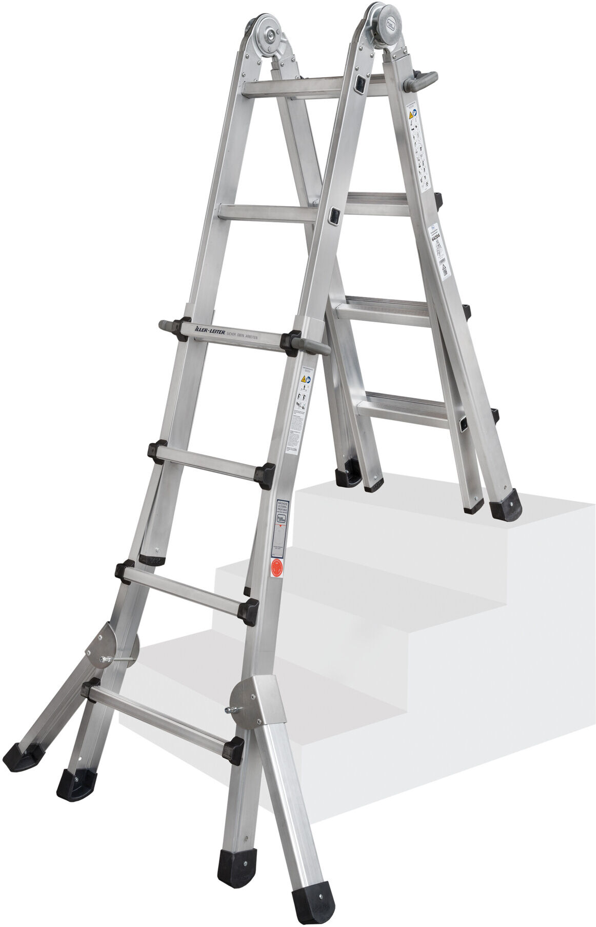 ILLER-LEITER Teleskopleiter Levelmaster 4x5 Spross.+Ausleger 64215 ; Iller Leiter)