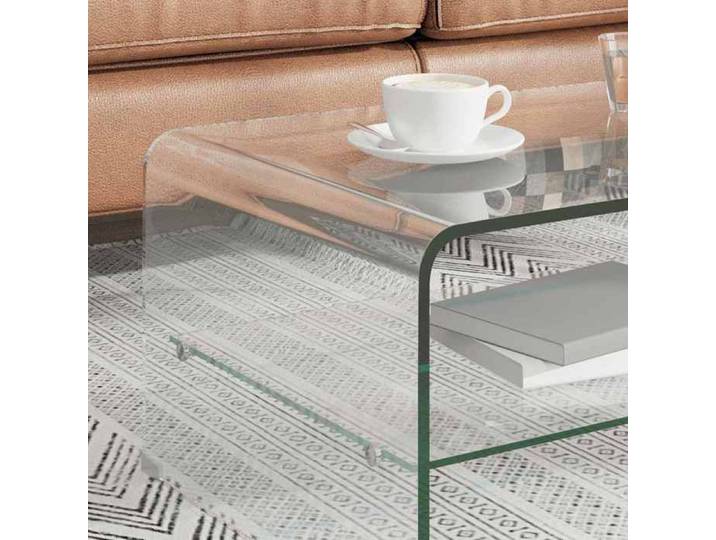 BEST Table basse - Meuble bas de salon - look unique - Clair 50x45x33 cm Verre trempé NOV6066967