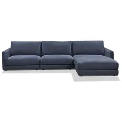 SCHÖNER WOHNEN-Kollektion Ecksofa Garbo Stoff Blau Navy