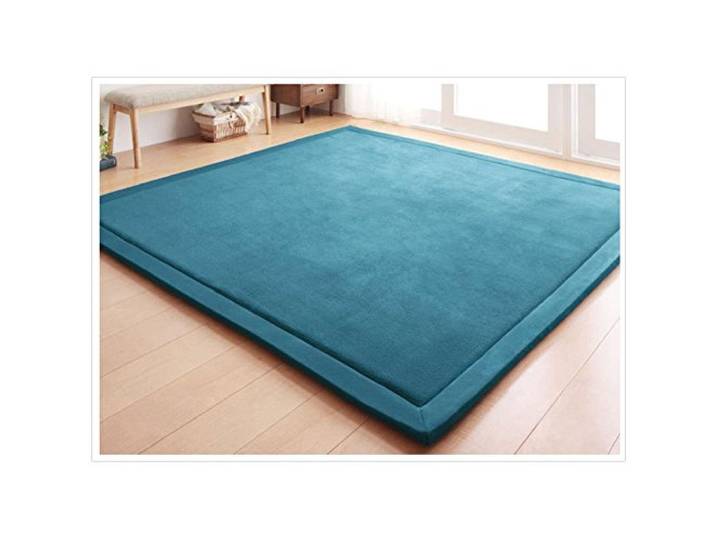 Loartee 200x280cm Kinder-Teppich, korallenrote Samt-Krabbeldecke fürs Kind Blau, Korallenroter Samt-Kinderteppich, stoßdämpfend, für Krabbelkinder