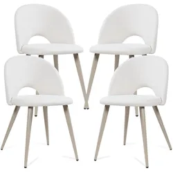 En.Casa, Stühle, Esszimmerstuhl Karijoki 4er Set Webstoff Beige (4x)