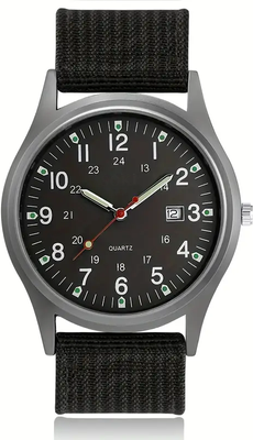 Friendly Fresh Finds Luxury Men's Quartz Watch Big Dial, Waterproof, Luminous Hands silver Blick