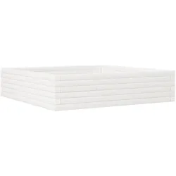 Helloshop26 - Hochbeet für Pflanzen Blumen Terrasse Garten 100 x 100 x 23 cm massives Kiefernholz weiß 02_0037251