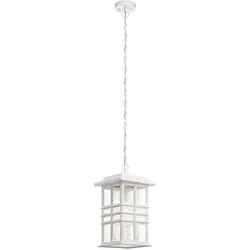 Außenleuchte Kettenlaterne Pendellampe Verbundwerkstoff Glas H 29,9 cm Weiß