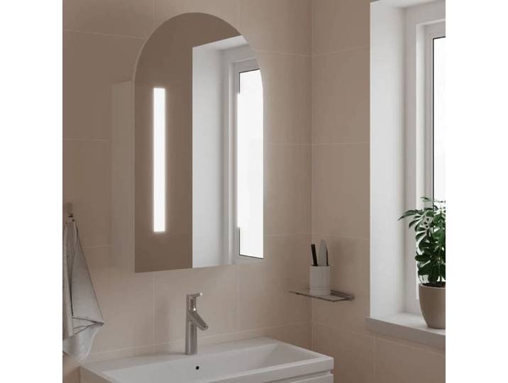 Automne/hiver  Blanc Armoire de bain à miroir avec LED arquée blanc 42x13x70cm - Hauteur：70cm DEC4066544