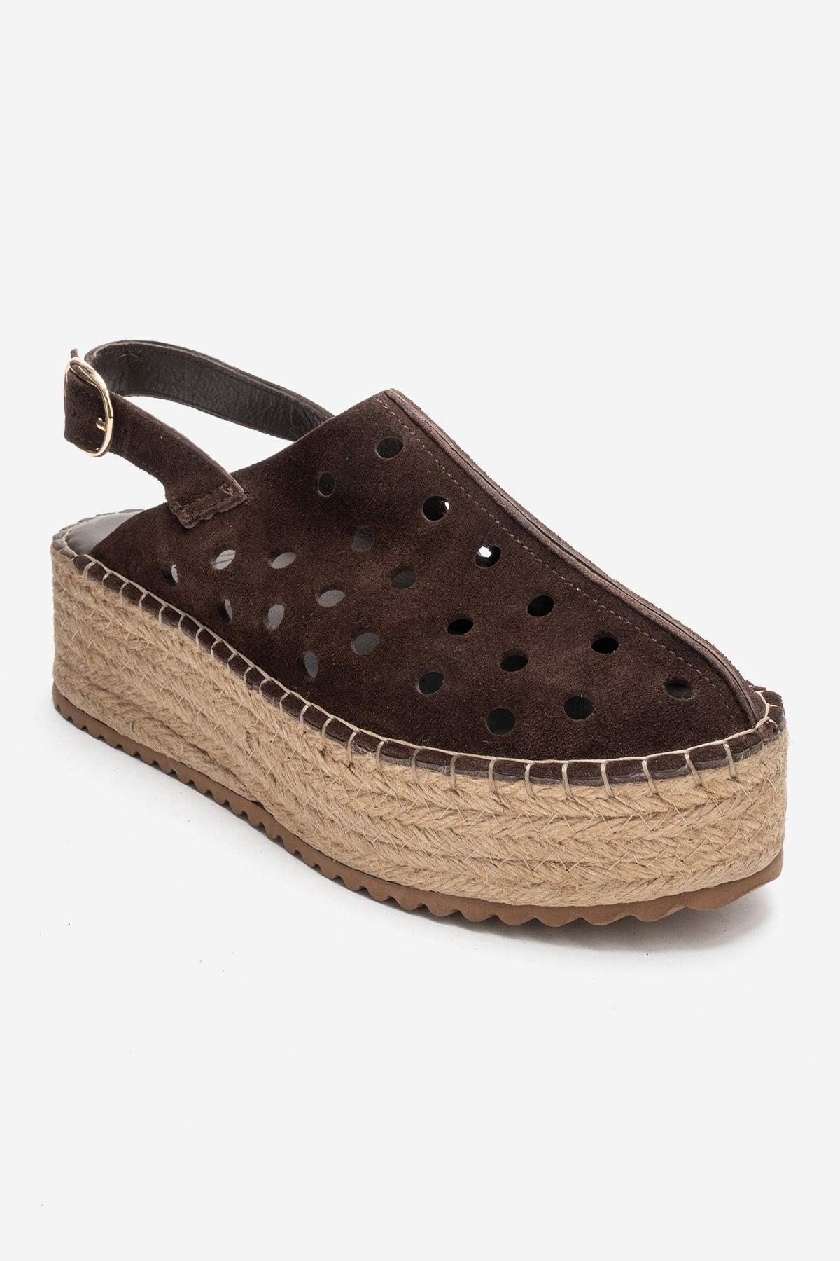 Fraga Leder Keilabsatz Sandale