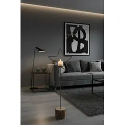 Stilvolles Eisen-Windlicht Stern auf Holzfuß, Höhe 90 cm