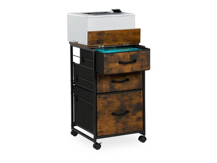 Relaxdays Industrial Rollcontainer 3 Schubladen