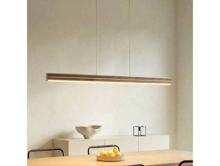Hängeleuchte Lisene Quitani, dimmbar, Holz dunkel, für Wohn- / Esszimmer, Aluminium, Design
