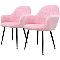 ESSZIMMERSTUHL 2er Set Rosa Samt