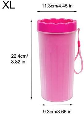 Uplift Essentials Pet Paw Cleaning Cup With Soft Silicone Brush pink Xl