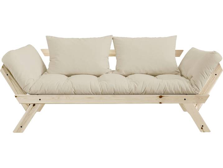 Schlafsofa KARUP DESIGN Bebop, inkl. Futonmatratze – vielseitig klappbar, Breite: 180/200 cm , beige, natur, Sofas, Schlafsofa, Platzsparendes 2-in-1 Sofa mit asiatisch inspiriertem Design