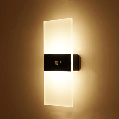 Inspire Curations USB Rechargeable Motion Sensor Wall Light rectangle warmlight 22x10cm