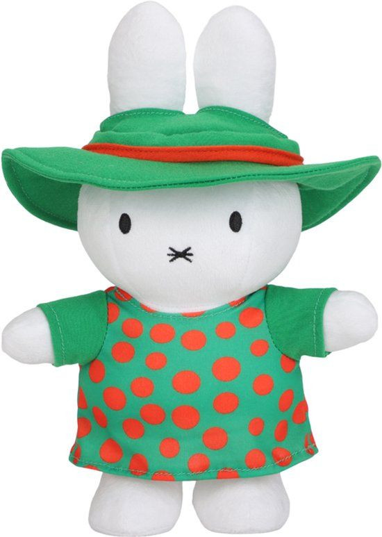 Nijntje Knuffel - Wit, groen en rood - 28 cm