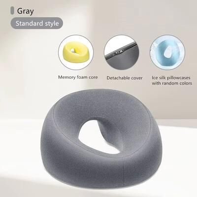 Inspired Finds Ergonomic Memory Foam Lying Down Pillow Breathable Face Rest & Head Support For Massage, Beauty, And Spa gray 10.24 In