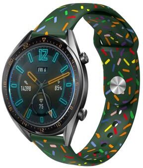 Everyday Crate Samsung Galaxy Watch 6 Classic Silicone Watch Band Rainbow Dots Sport Replacement Strap green