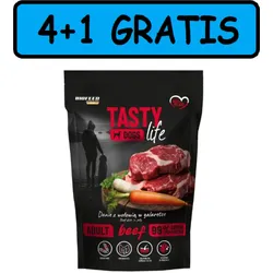 Tasty Dogs Life Rindfleisch-Gelee-Schale 5x500g 4+1 GRATIS