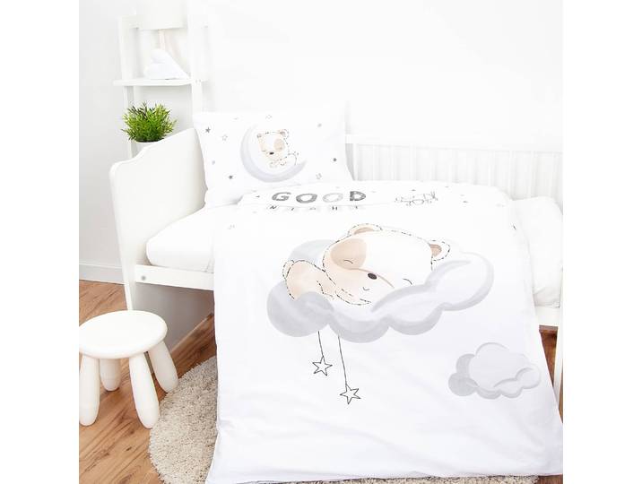 Parure de lit Sleeping little Bear 100 x 135cm Blanc