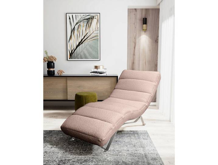 Livetastic Relaxliege Swing, Rosa, Metall, 1-Sitzer, 65x65-95x171 cm, Made in EU, Relaxfunktion, Rücken echt, Wohnzimmer, Sessel, Relaxliegen
