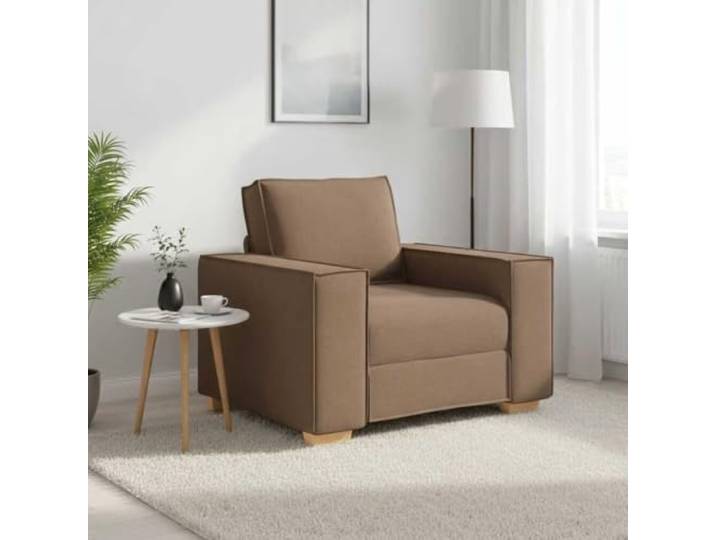 pokgdf Sofa Stuhl Braun 100x78x84 cm Stoff Polyester, Holz- und Metallrahmen, breite Armlehnen, dick gepolstert, für Wohnzimmer, Büro, Gästezimmer