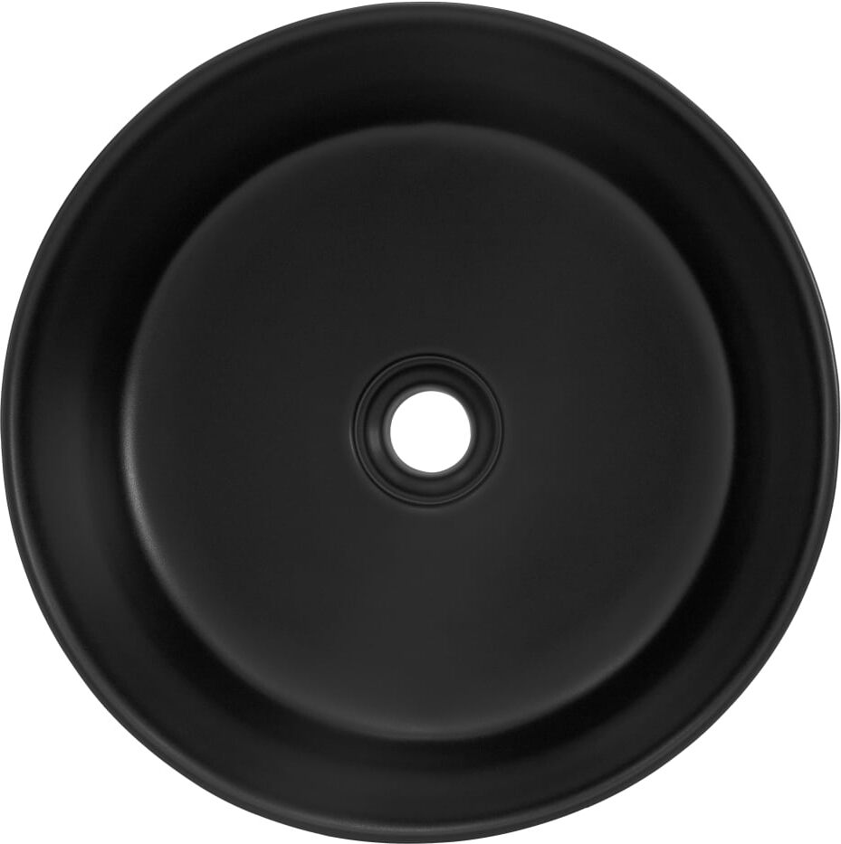 ML-Design Lavamanos redondo de baño lavabo encimera negro mate moderno