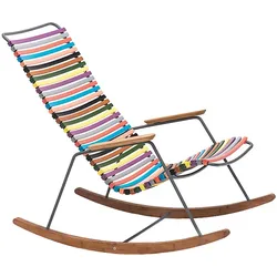 Schaukelstuhl Click Houe Lamellen bunt, Kufen Bambus mehrfarbig, Designer Henrik Pedersen, 64x92x100 cm