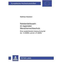 Maslaton:Notstandsklauseln im regionale, Sachbücher von Matthias Maslaton