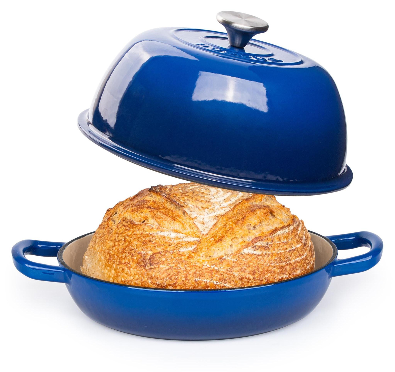 Dripio Gietijzeren bakvorm voor brood, 5,7 liter, 22 cm, donkerblauw