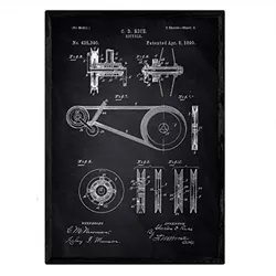 POSTER Patent Fahrrad-Kunst A3 Rahmenlos