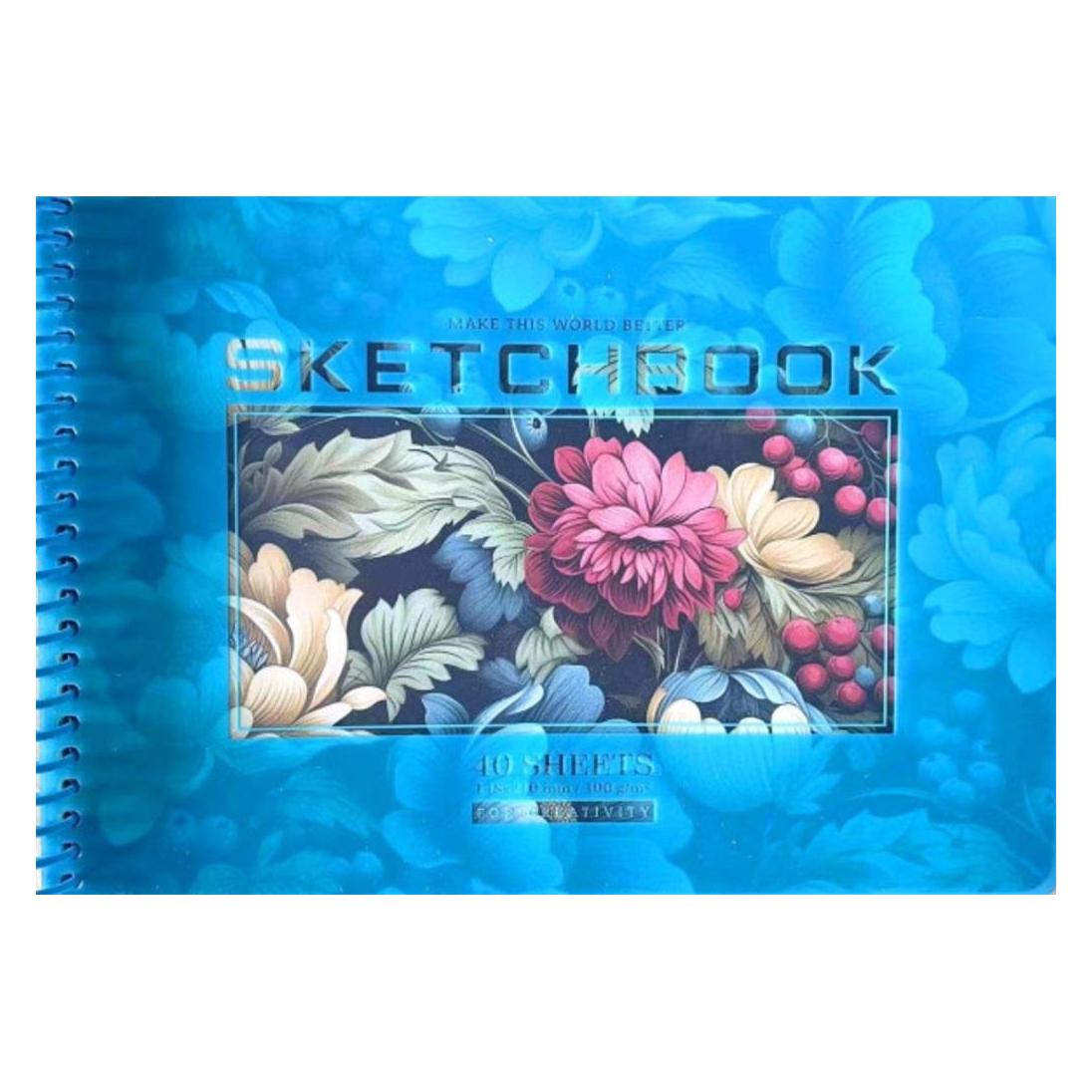 Skizzenbuch A5/40K, Kreis, glatt, Blumen FRESH (A5, Blanko) (49003700)