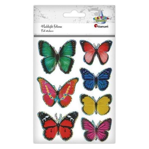 Titanum 3D Schmetterling Folienaufkleber, Mix, 7 Stk. (7 Sticker) (47816363)
