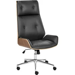 BÜROSTUHL Kunstleder Schwarz Pliora